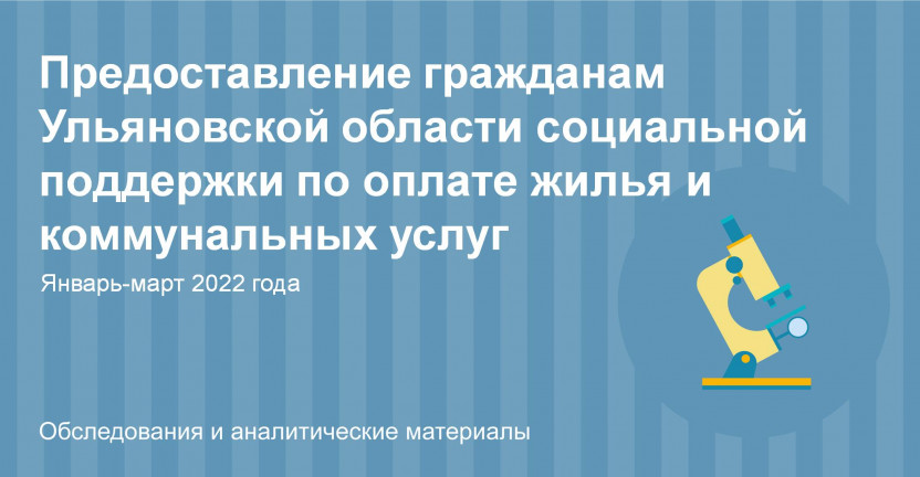 Предоставление гражданам Ульяновской области социальной поддержки по оплате жилья и коммунальных услуг в январе-марте 2022 года